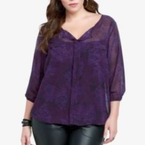 Torrid Sheer Floral Blouse